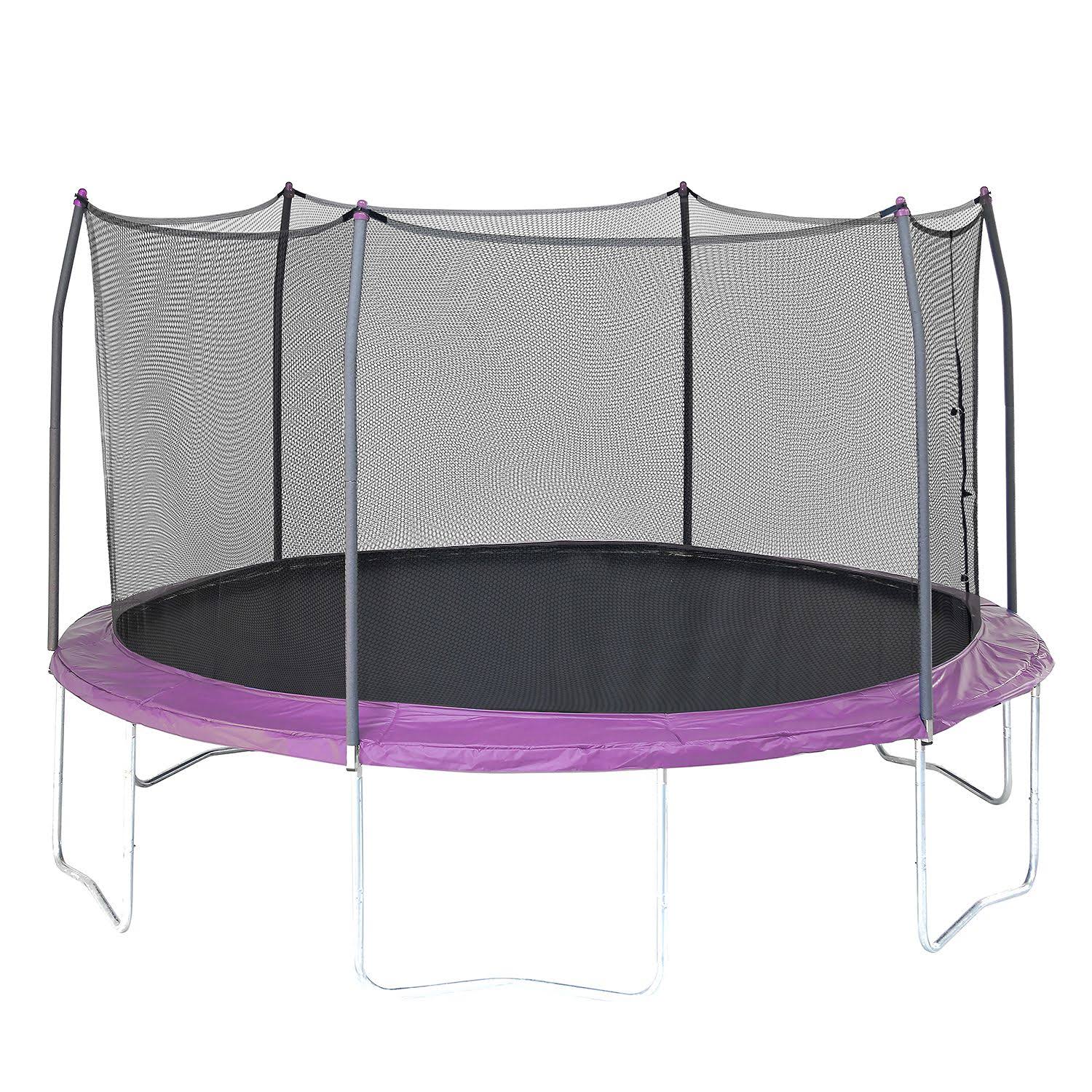 Skywalker 15& Round Trampoline with Safety Enclosure - Purple