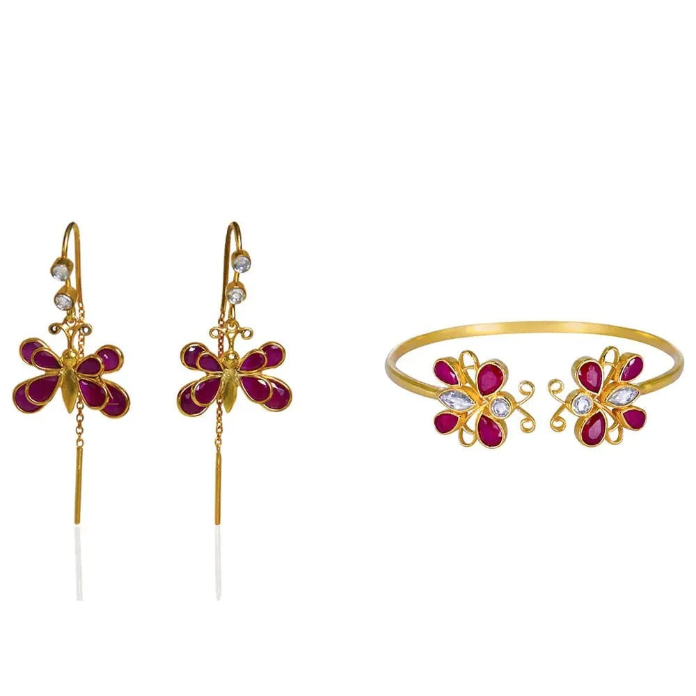 925 Sterling Silver Butterfly Sui Dhaga Earrings