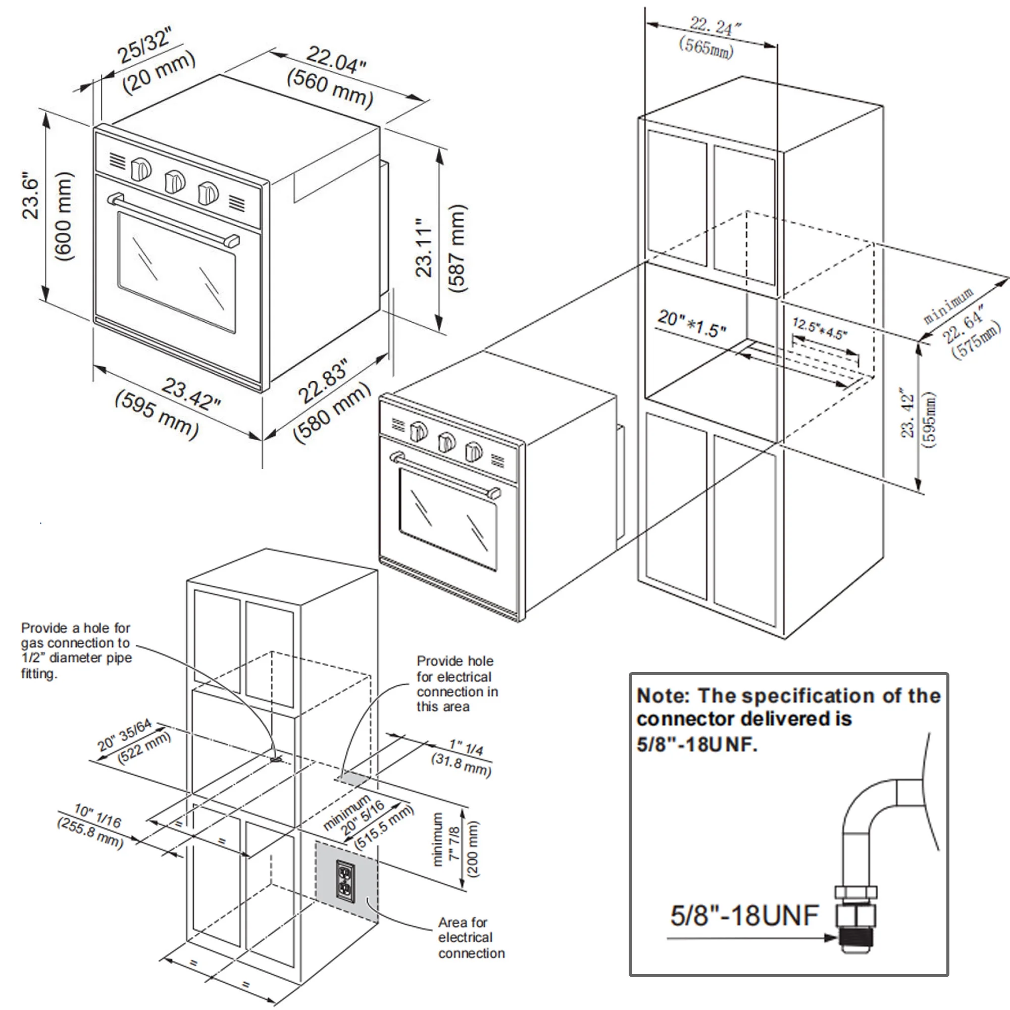 2026 Empava 24-inch 2.3 Cu.ft. Single Propane Gas Wall Oven - Convection Fan in Stainless Steel - EMPV-24WO11L
