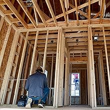man working on residential house jobsite