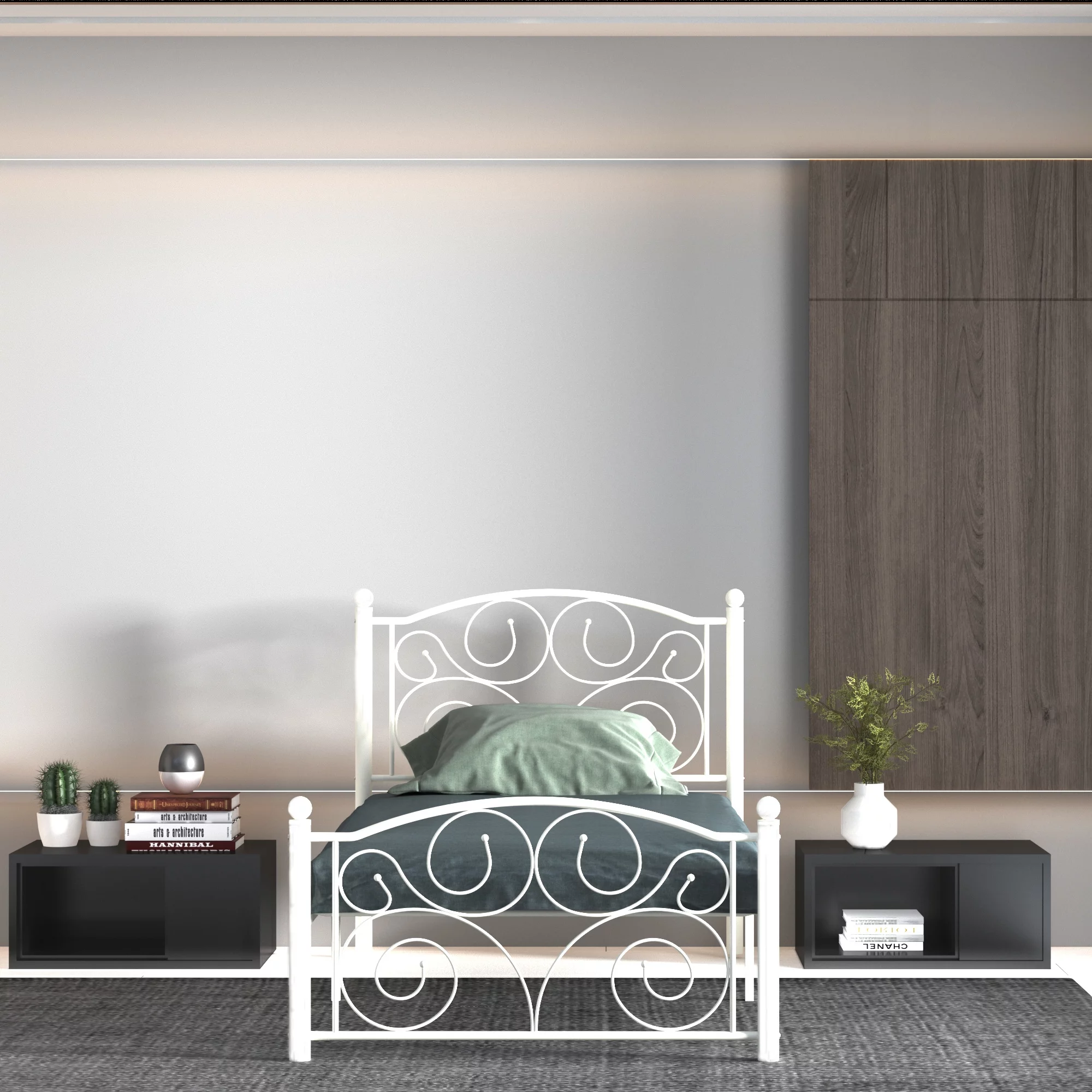 2026 Modern White Twin Size Metal Bed Frame - Upgrade Your Bedroom