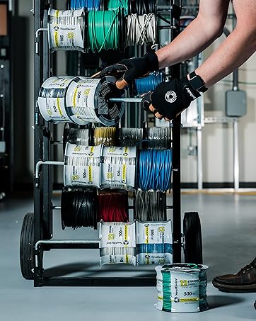 Contractor Using Southwire Wire Cart to Hold Southwire THHN Wire