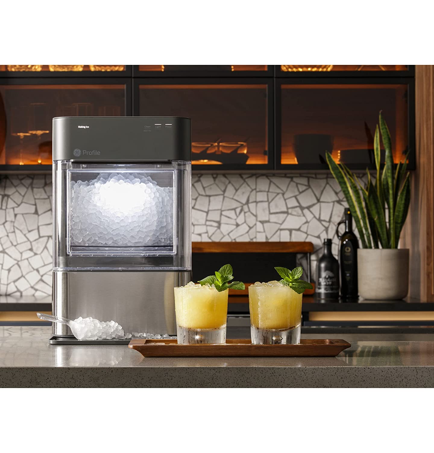 2026 GE Profile Opal 2.0 | Countertop Nugget Ice Maker | Ice Machine with WiFi Connectivity | Smart Home Kitchen Essentials | Black Stainless