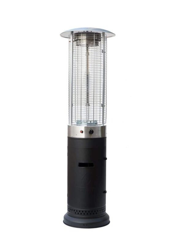 46,000 BTU Rapid Induction Patio Heater with Large Flame Glass Tube in Matterhorn Gray