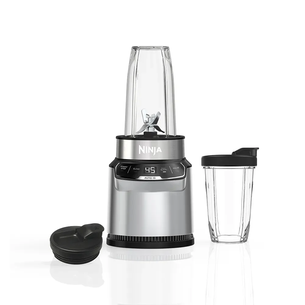 2026 Ninja Auto-iQ™ Personal Blender 1000W with Stainless Steel Blades – Sleek Silver-Grey Design for On-the-Go