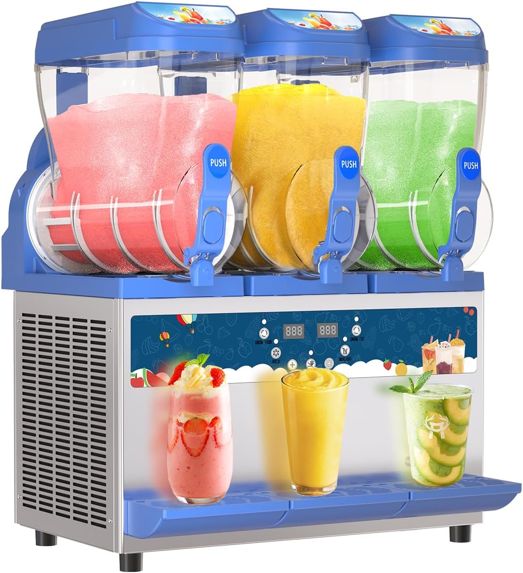 1000W 30L Tanks Slush Maker Machine 304 Stainless Steel Commercial Margarita Machines Efficient Cooling the Ideal Slushie Maker for Bars Cafes Restaurants