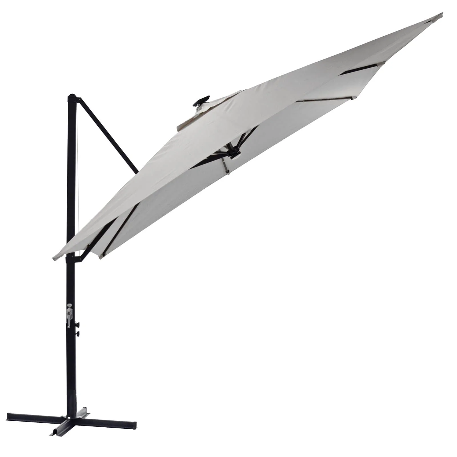 2026 Azuma 3m Square Parasol Solar LED Lights Offset Garden Canopy