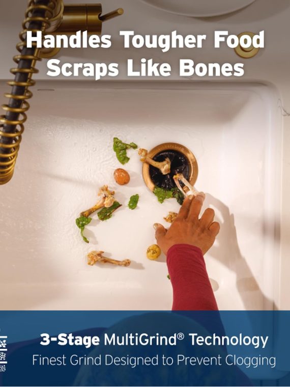 EVOLUTION 0.75HP 3/4 HP, Advanced Series EZ Connect Continuous Feed Food Waste Garbage Disposal, Gray – Advanced Series with EZ Connect