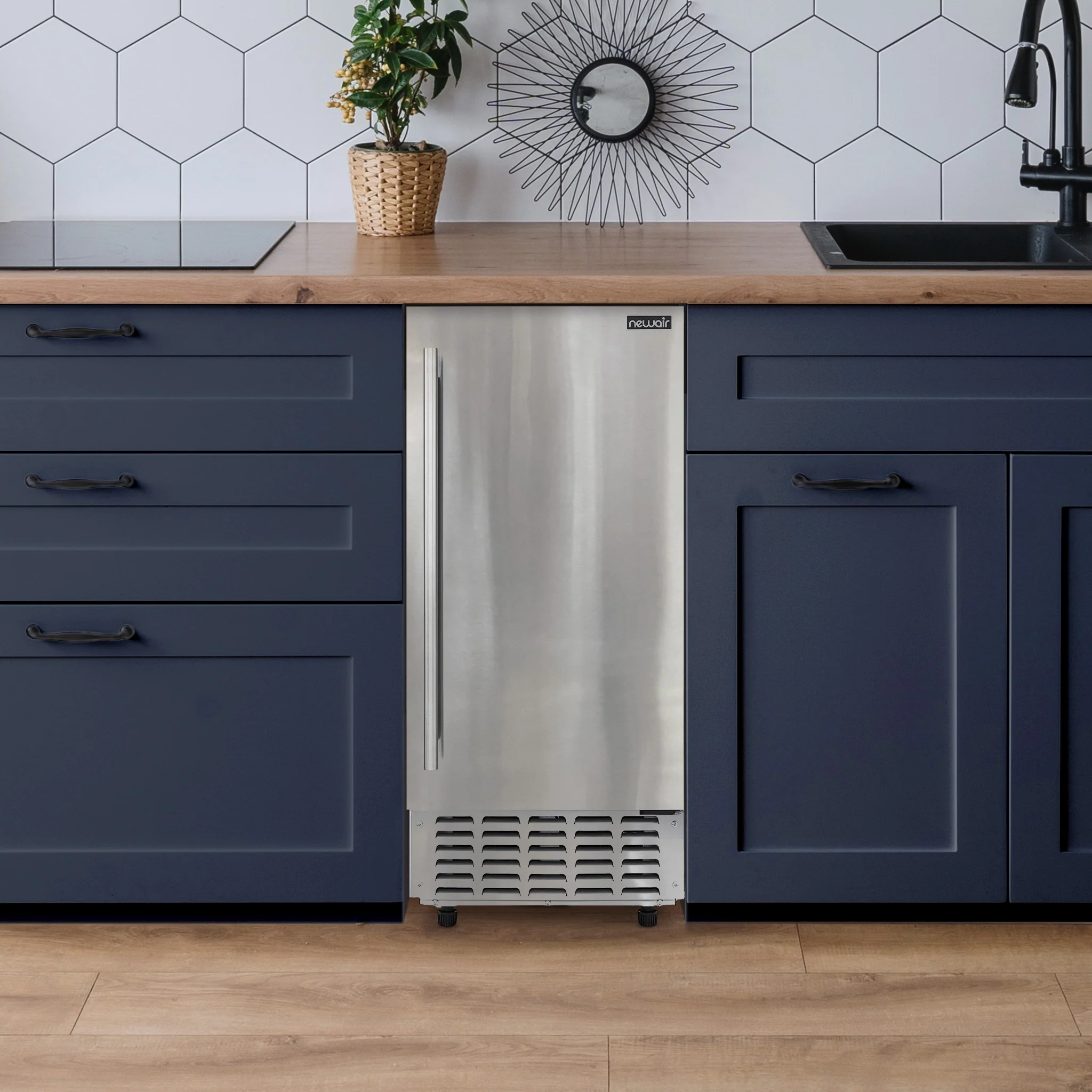 2026 Newair 15” Undercounter Nugget Ice Maker, 66 lbs/day - Stainless Steel