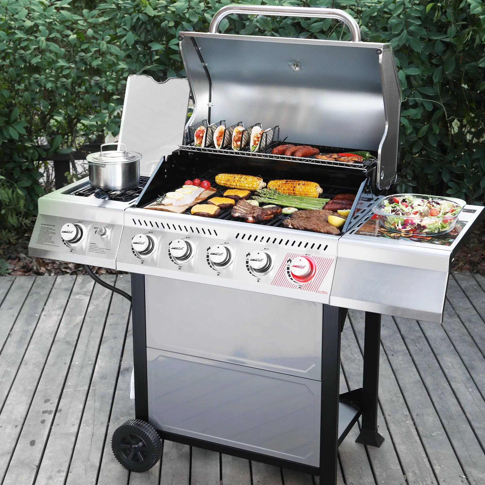 2026 Royal Gourmet GA5401T 5-Burner BBQ Liquid Gas Grill with Sear Burner and Side Burner, 64,000 BTU