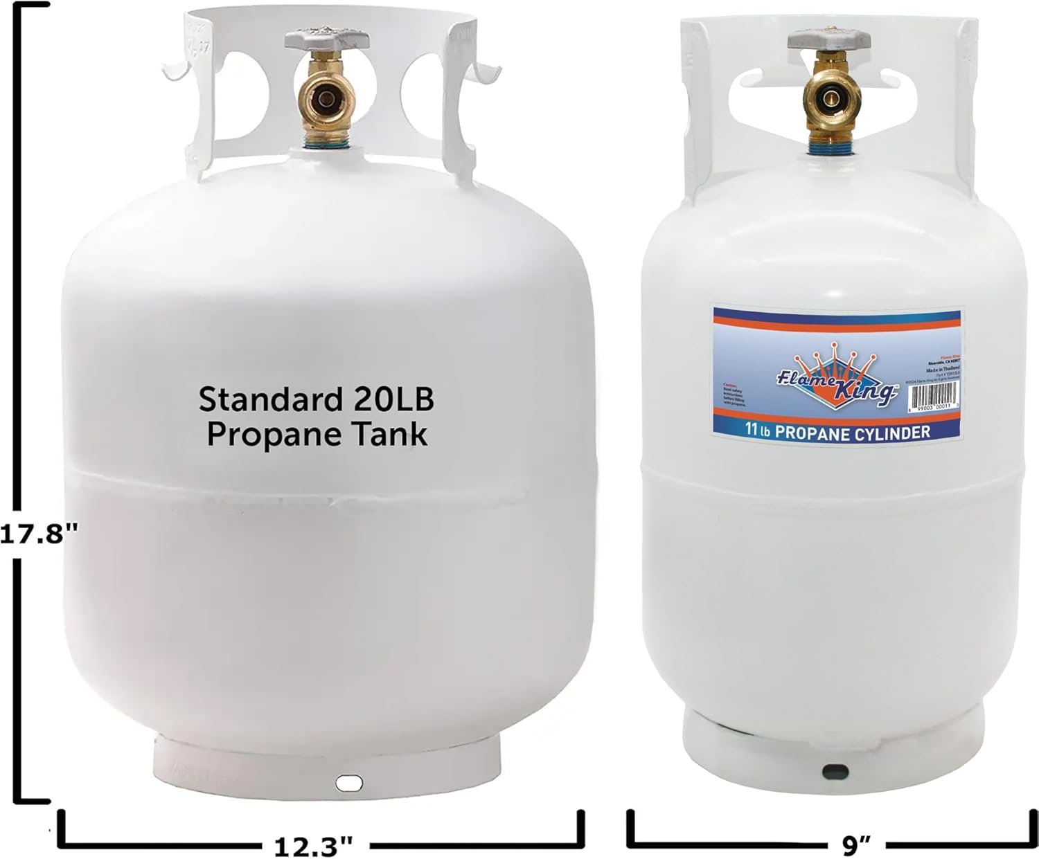 Flame King 10LB Steel Propane Tank Cylinder with Type 1 Overflow Protection Device Valve  Great for Camping  Fire Pits  Heaters  Grills  Overlanding  White