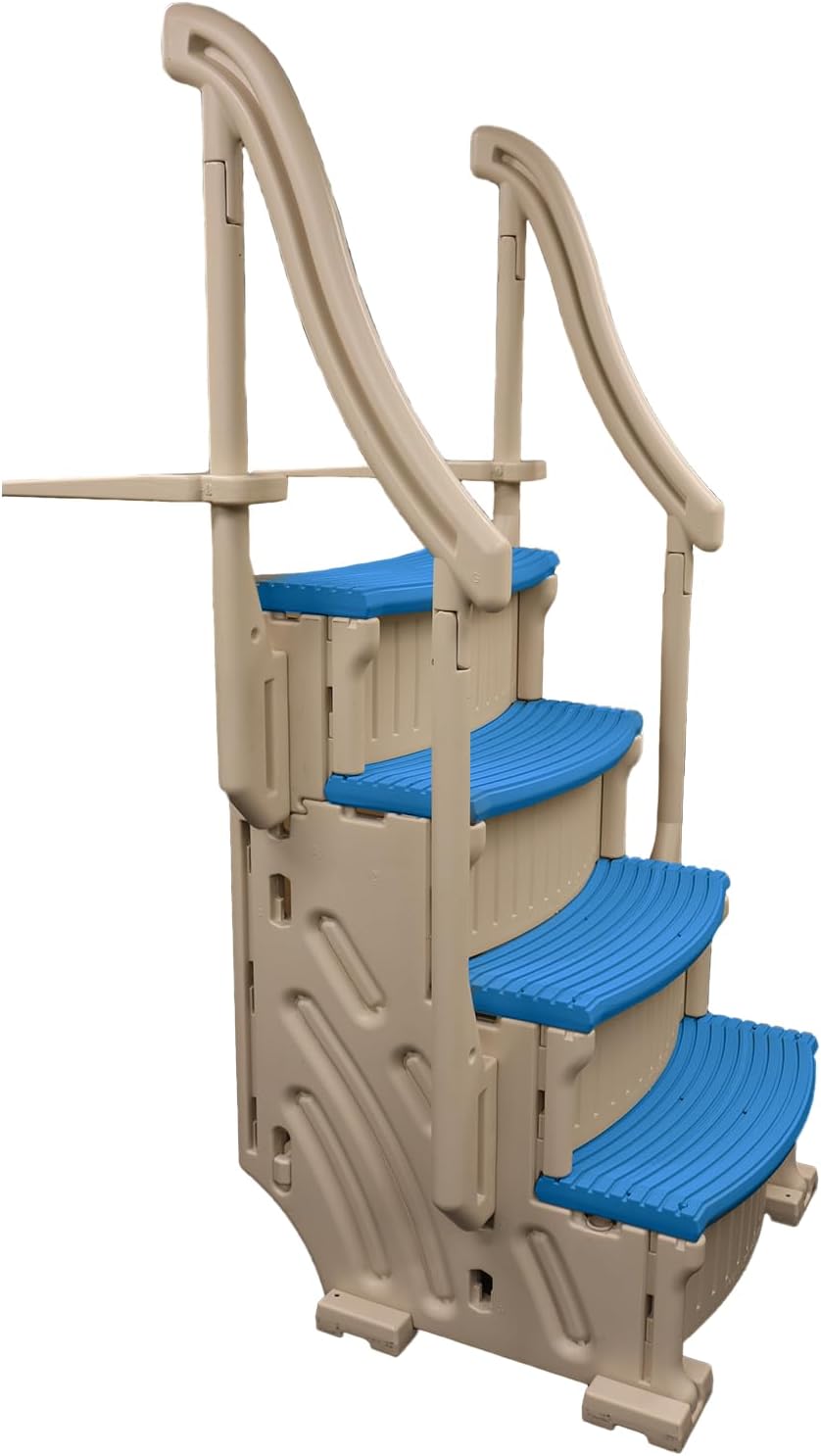 Confer Plastics Curve CCX-AG Pool Step with Grey Treads