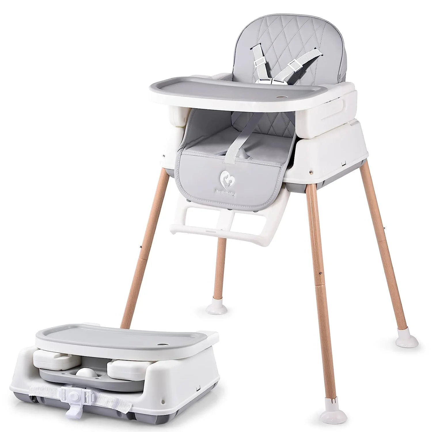 3-in-1 High Chair, Baby Feeding Chair, Toddler Chair, and Booster, Ages 6 Months and Up, Unisex