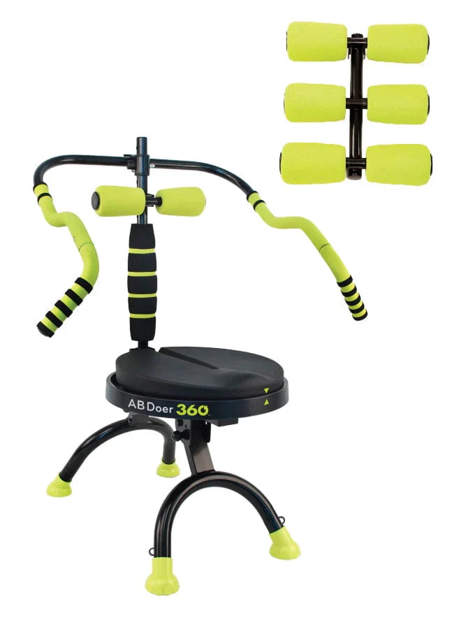 Doer 360 Fitness System with 6 Pack Back Roller Provides an Abdominal and Total Body Workout with Aerobics to Burn Calories and Work Muscles Simultaneously.