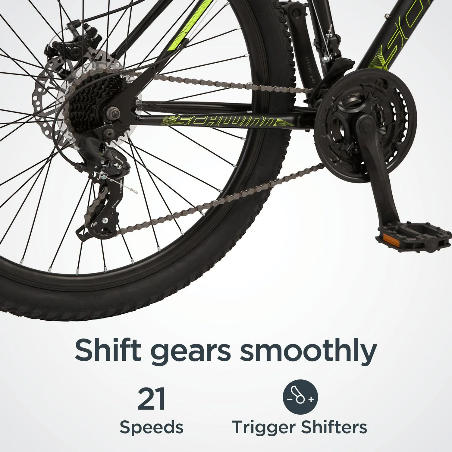 Schwinn Sidewinder Mountain Bike， 26-inch Wheels， 21 Speeds， Mens Style， Black