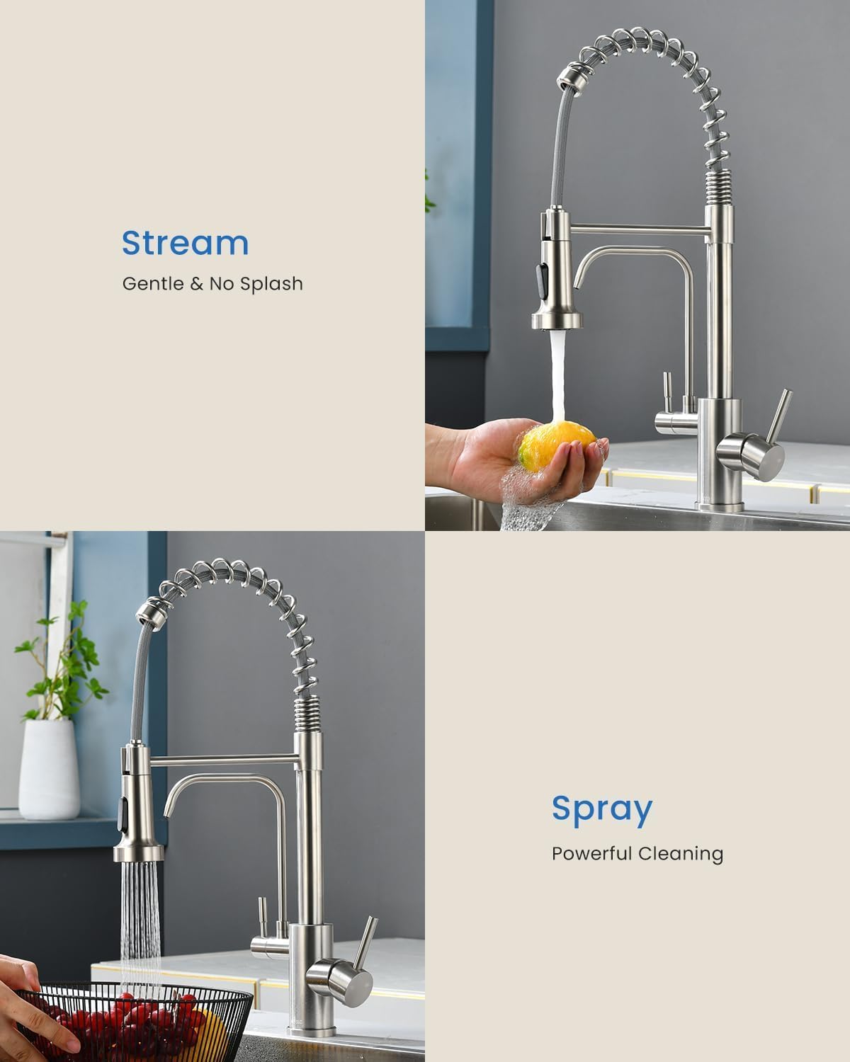 Black Touchless Kitchen Faucet with Soap Dispenser, Motion Sensor Activated Hands-Free Automatic Faucet for Sink with Pull Down Sprayer, Single Handle Smart Faucets for Kitchen Sink