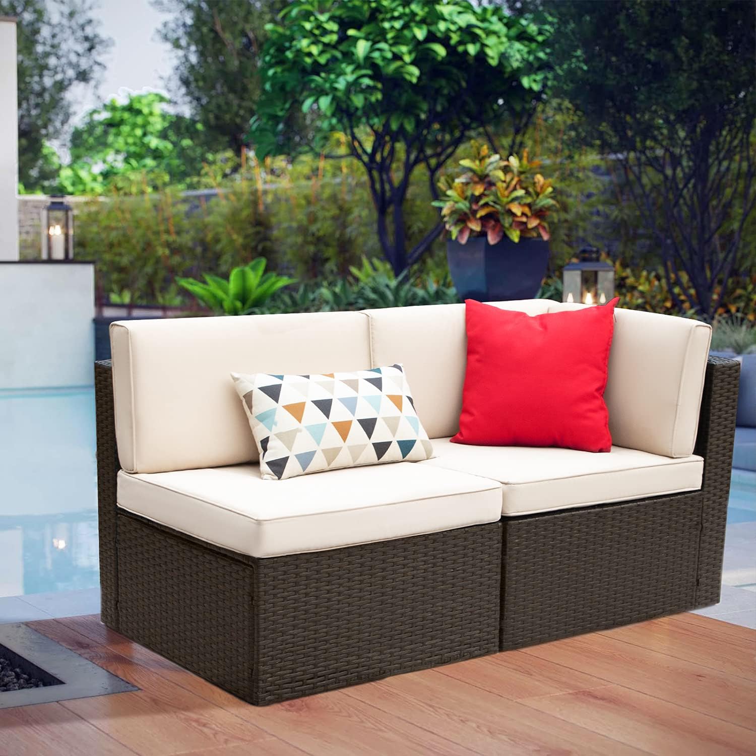5 Pieces All-Weather Patio Furniture Set with Cushions