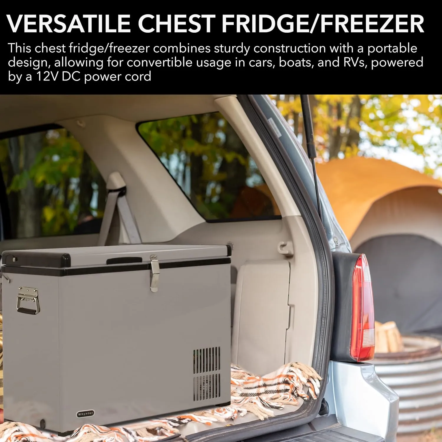 FM-65G 65 Quart Portable Refrigerator and Deep, AC 110V/ DC 12V, Real Chest Freezer for Car, Home, Camping, and RV with-8°F to 50°F Temperature Range, Gray, One Size
