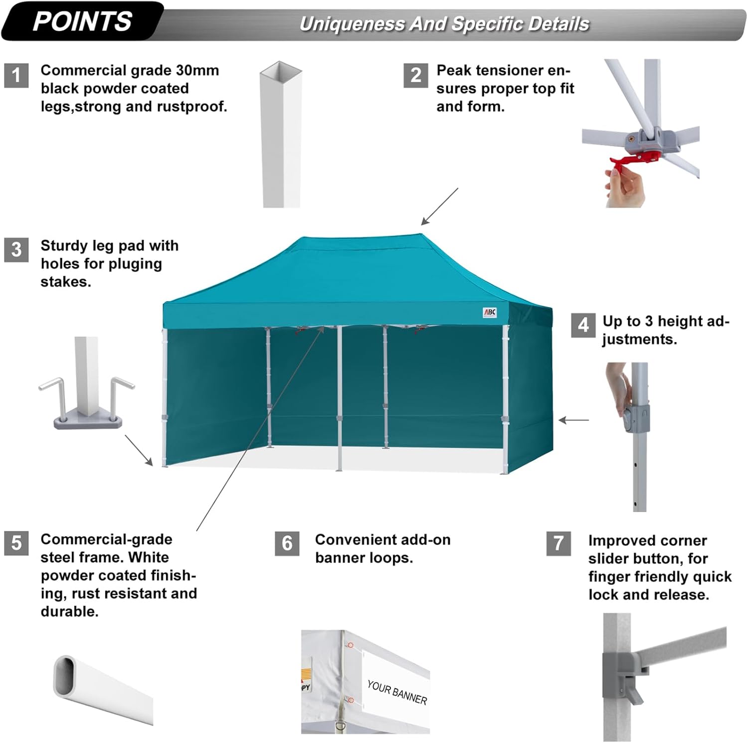 Easy Pop Up Canopy Tent 10×10 with Sidewalls