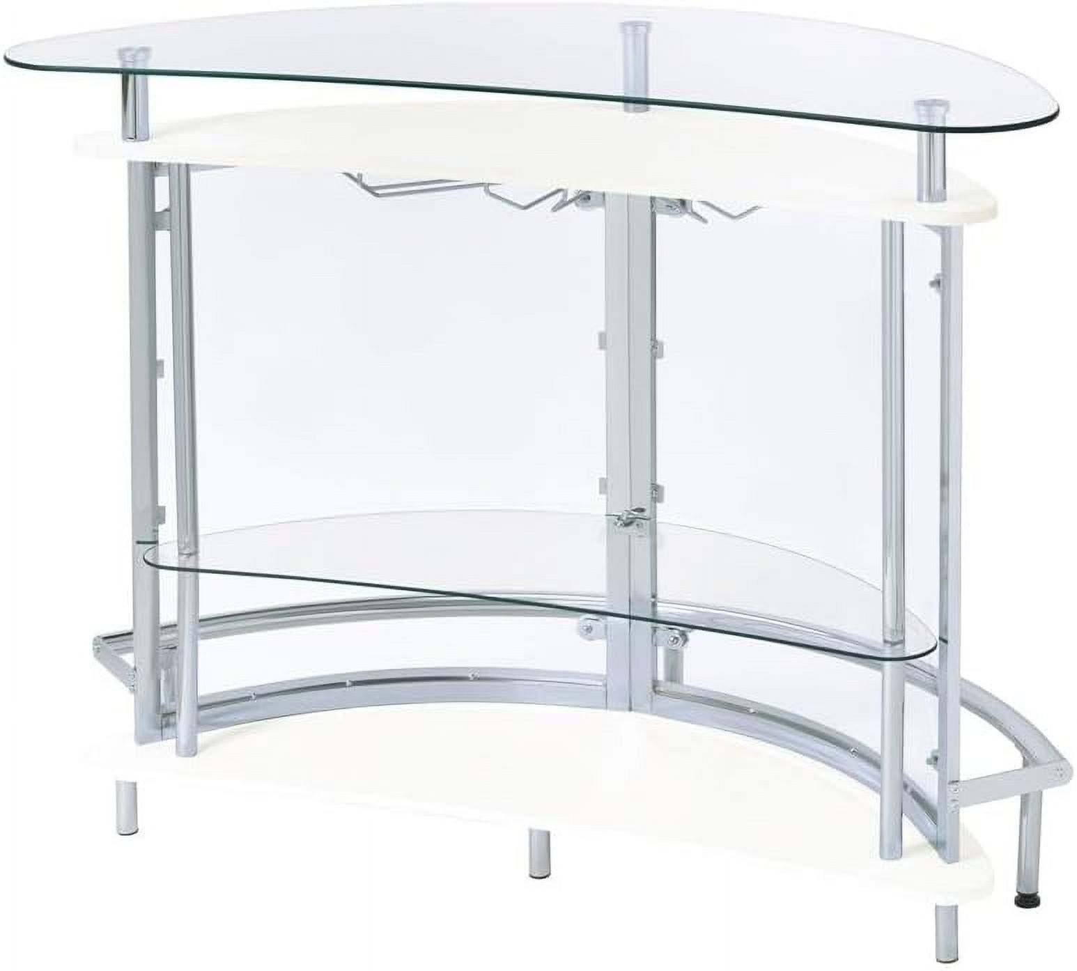 2026 FJU Metal Contemporary Home Bar Unit with Clear Acrylic Front in White