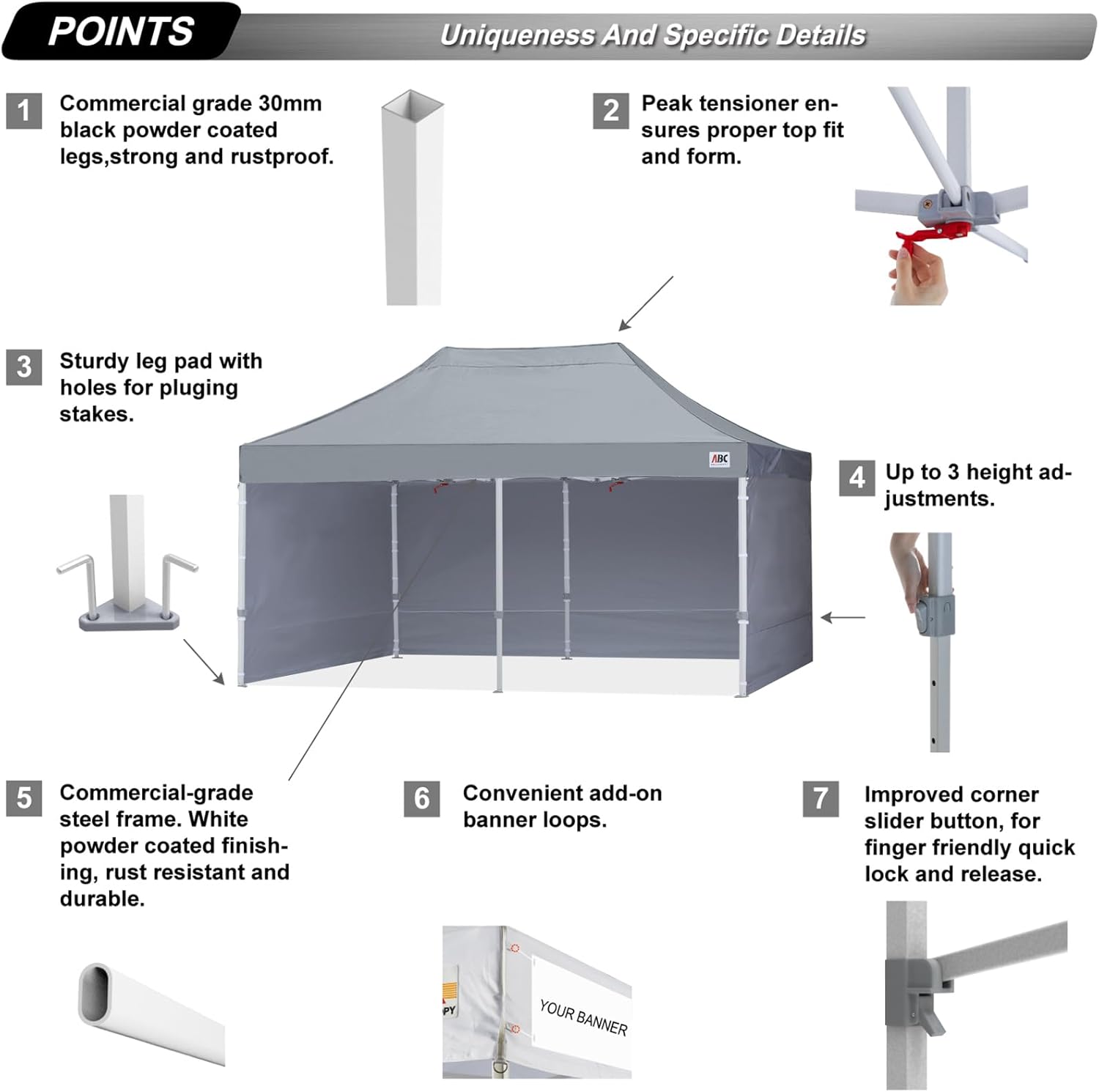 Easy Pop Up Canopy Tent 10×10 with Sidewalls