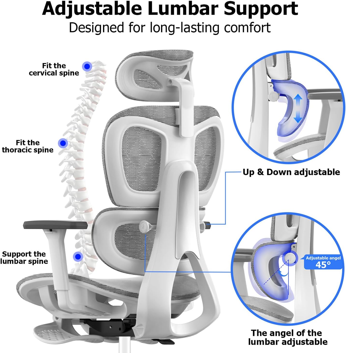 Ergonomic Mesh Office Chair with Adjustable Armrest