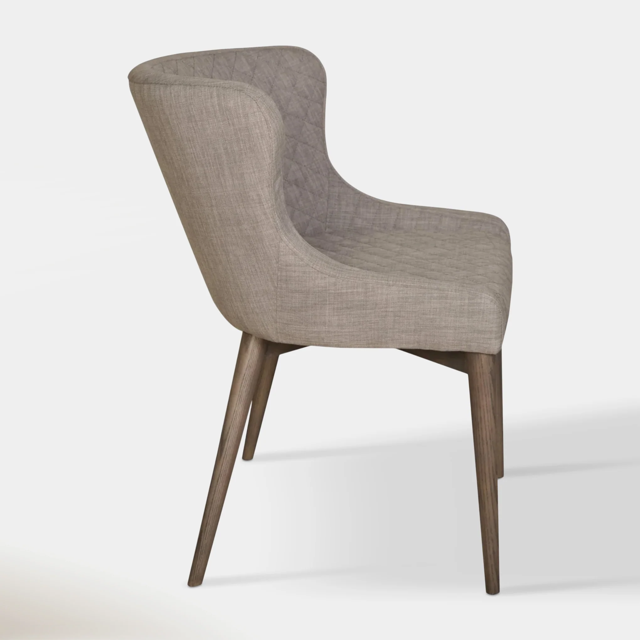Hugo Collection Dining Chair – Light Grey Fabric with Smokey Ash Wood Legs