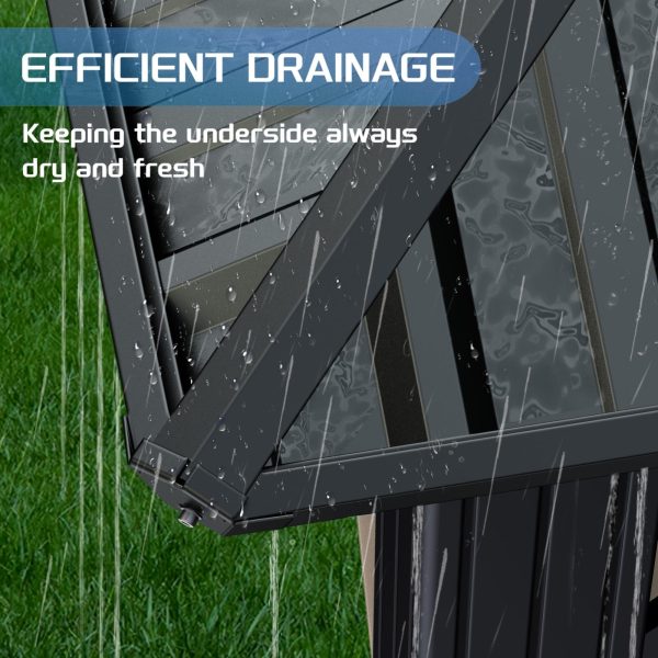 2026 10’x10′ Hardtop Gazebo with double metal roof, aluminum frame, net, and curtain. All-weather, ideal for patio, deck, garden, backyard. Khaki.