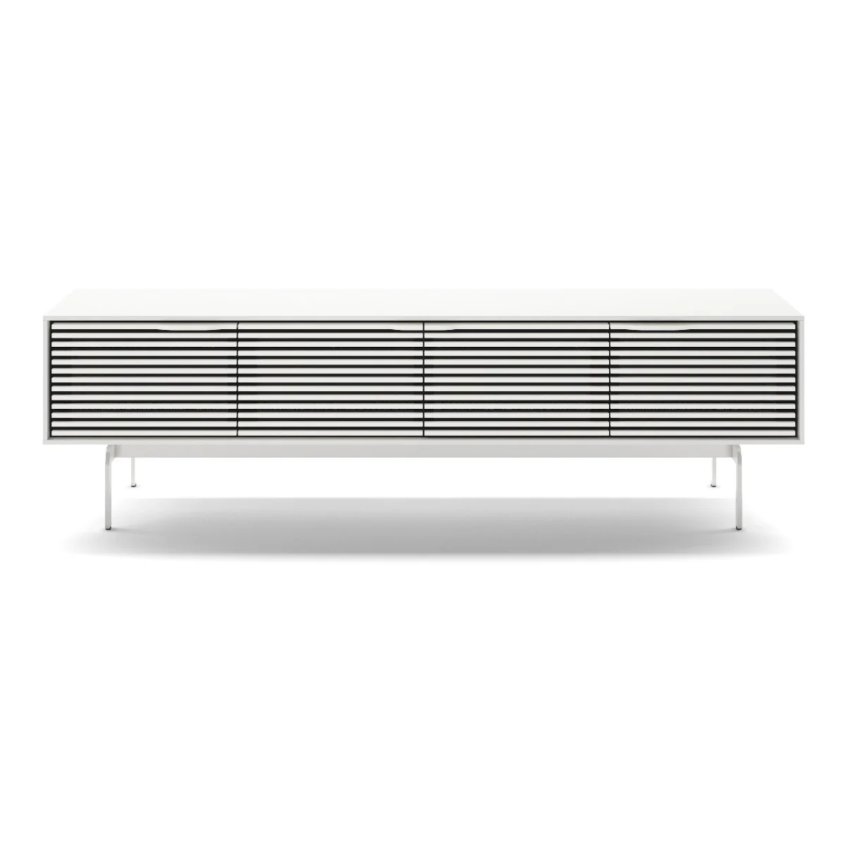 2026 BDI Align 7473 Low 4-Door Cabinet with Console Base (Satin White)