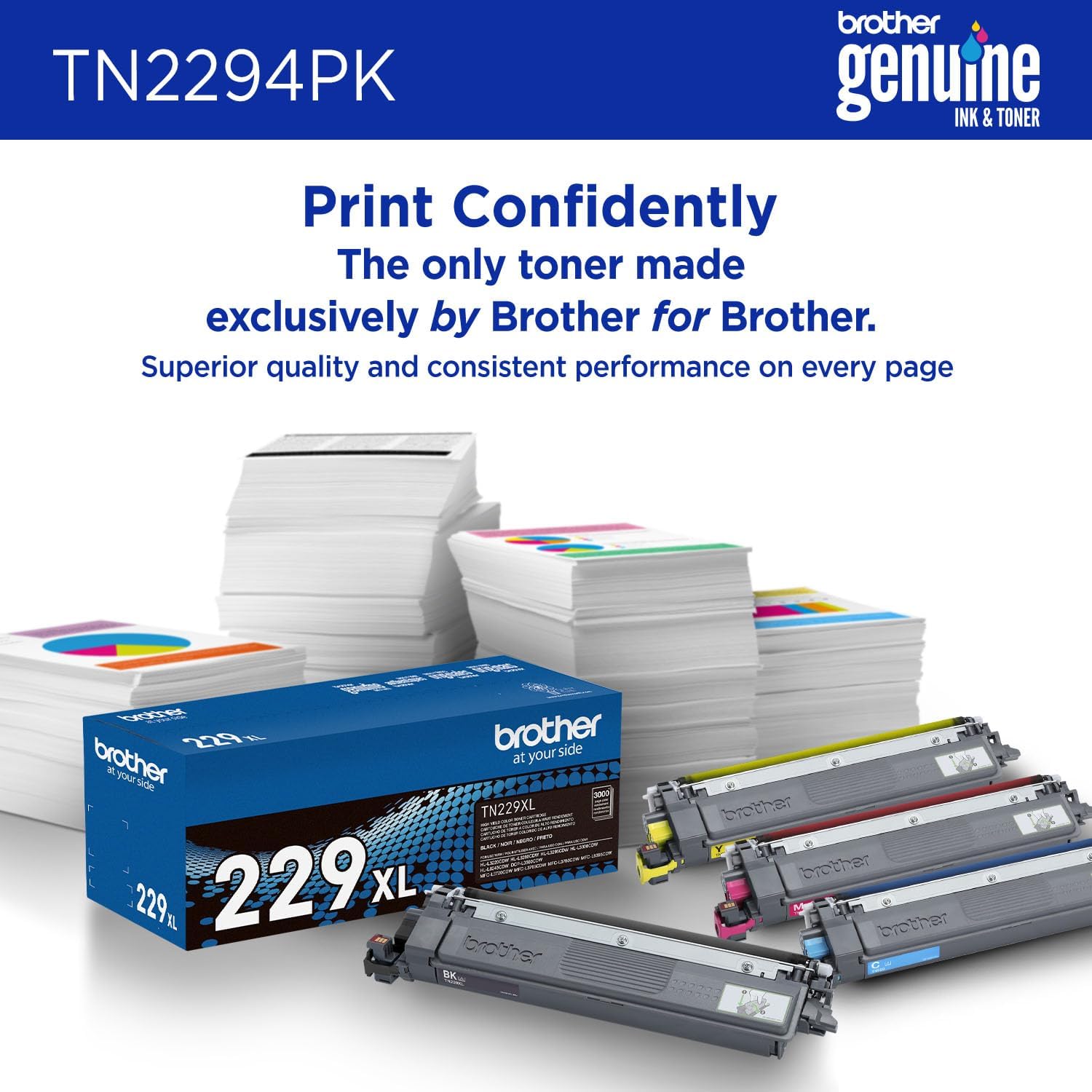 Genuine Tn2294Pk 4-Pack Toner Cartridges Set