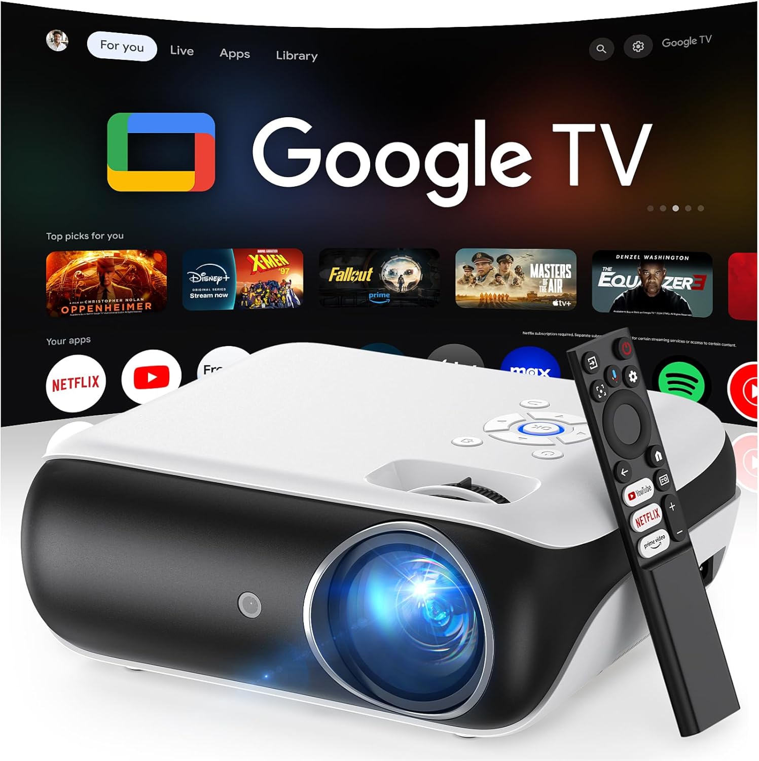 Official Licensed Google TV 4K Smart Projector