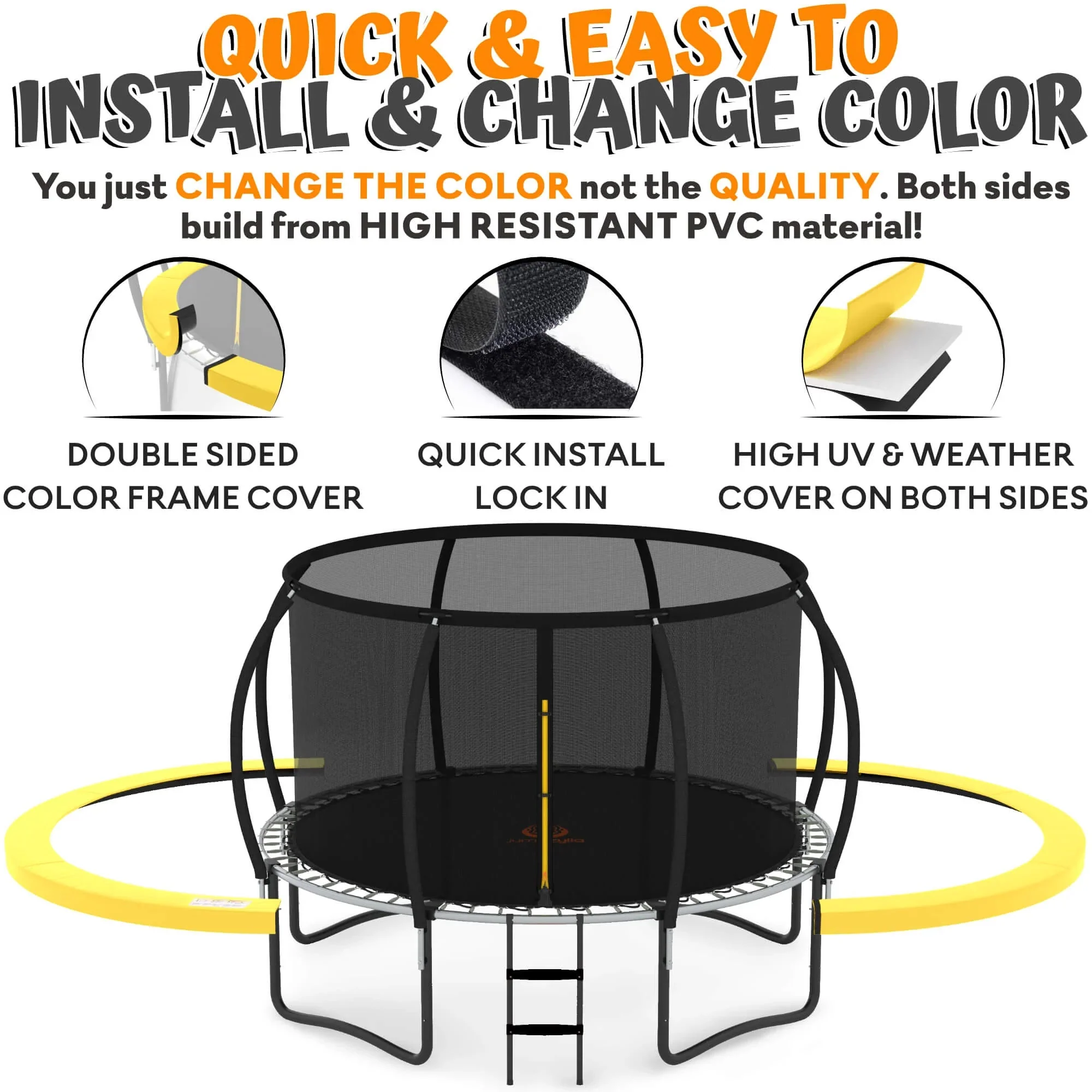 16FT Trampoline with Enclosure & Double Color Pad Cover