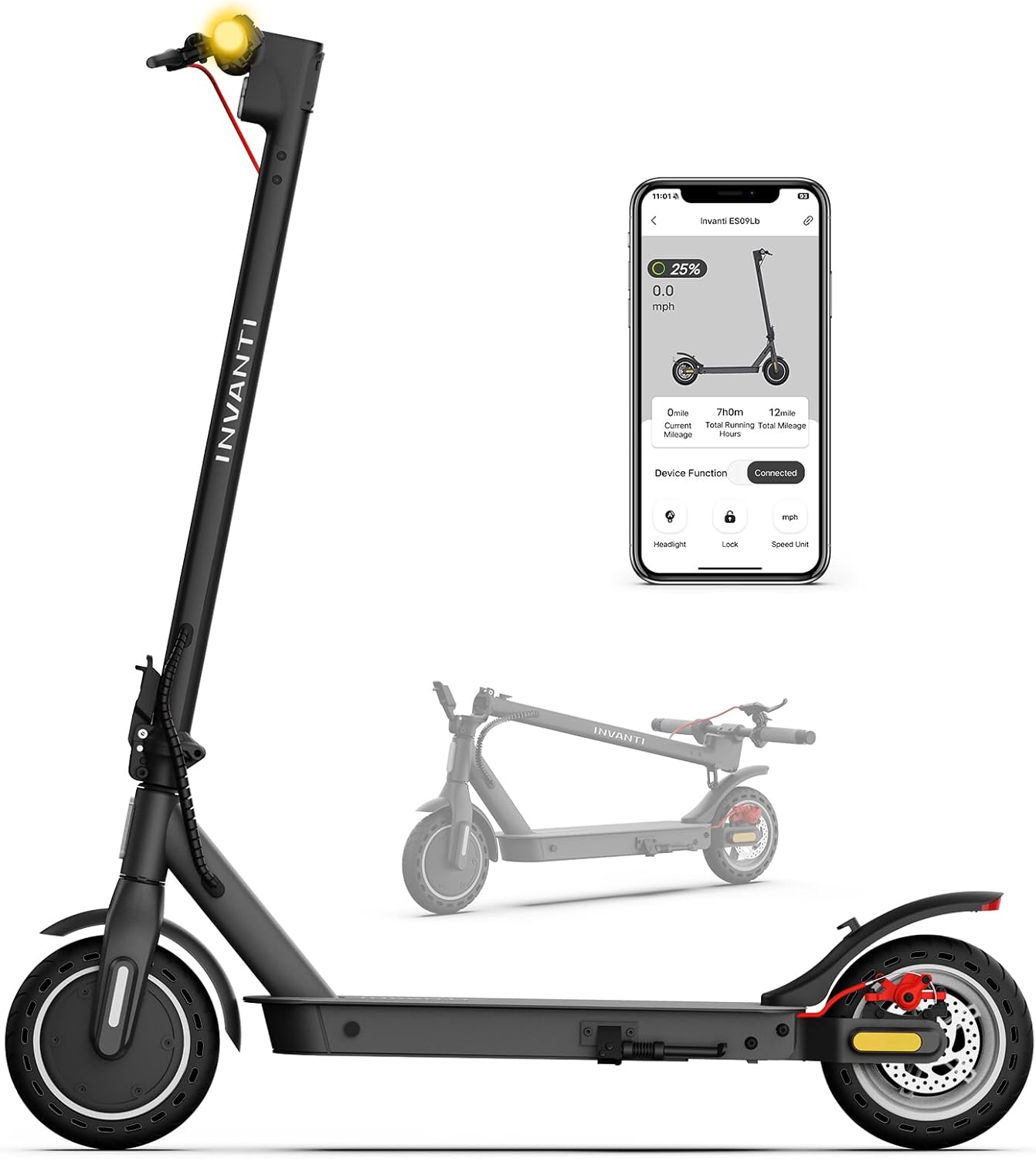 E30 Electric Scooter – 19.9 Mi Range, 18 MPH, Foldable