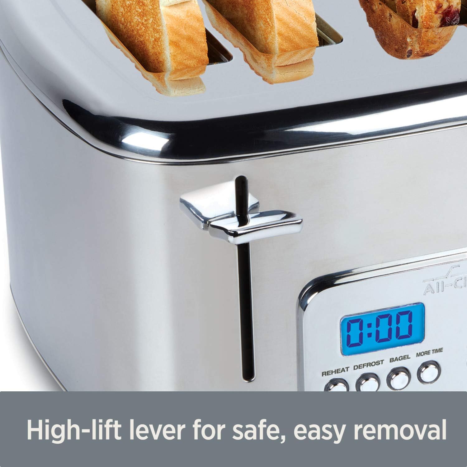 All-Clad 10942223917 Stainless Steel Digital Toaster with Extra Wide Slot, 4-Slice, Silver – 2-Slice