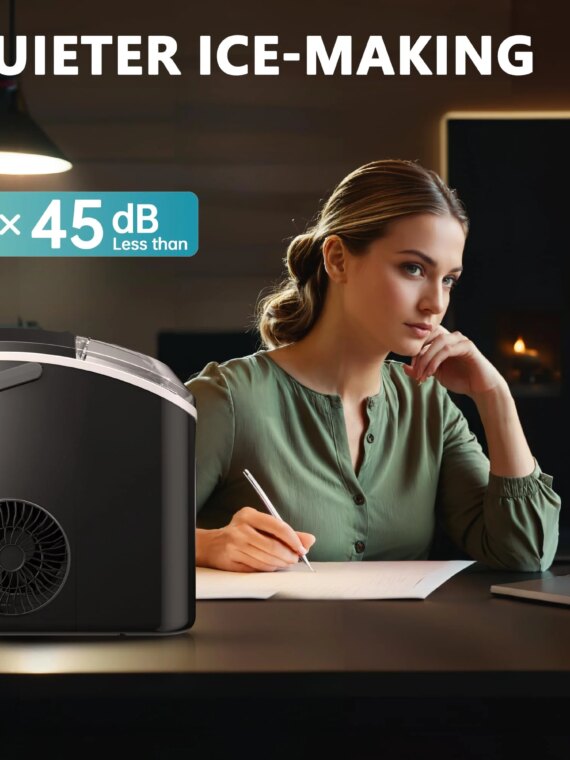 EUHOMY Nugget Ice Maker Countertop with Handle