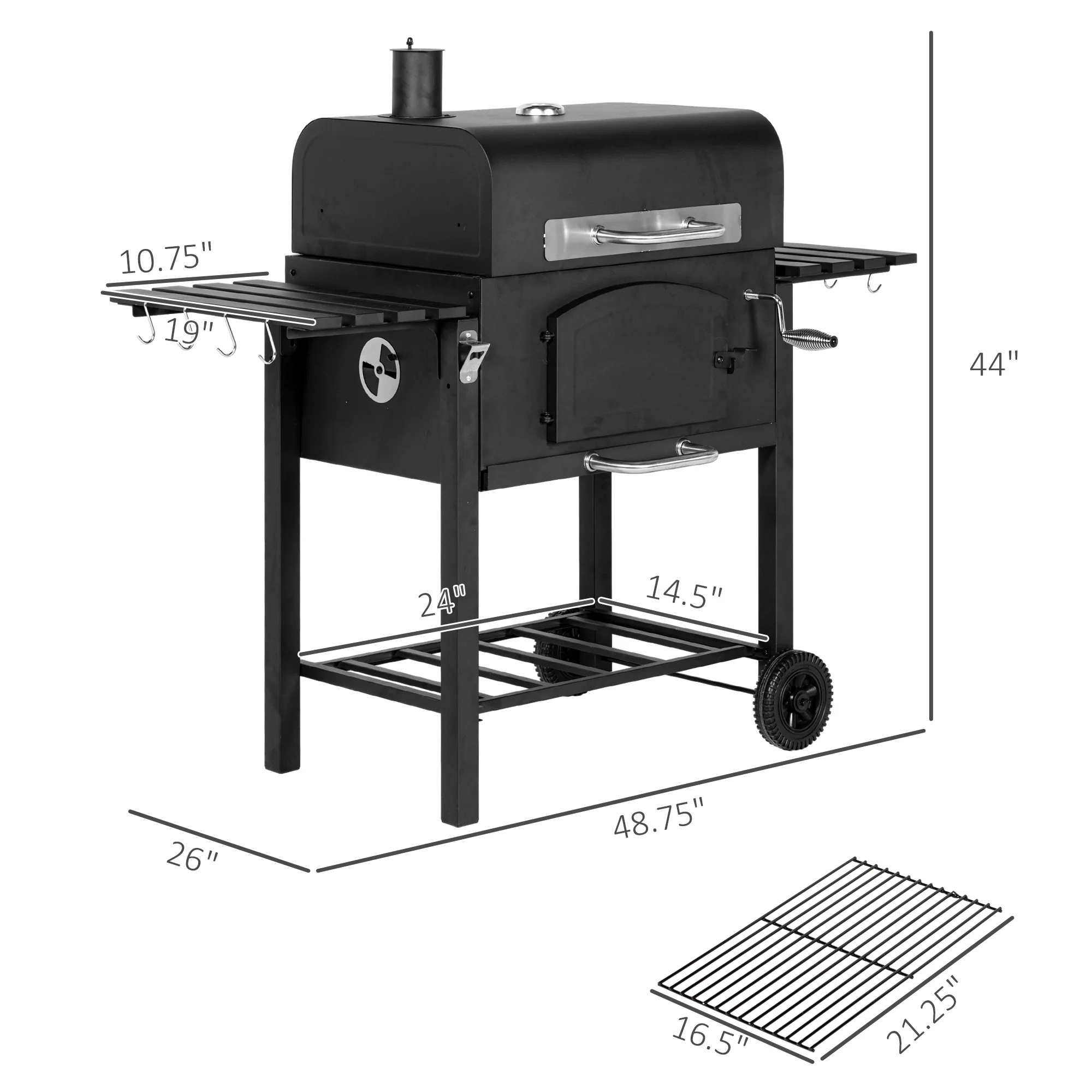 2026 Charcoal BBQ Grill with Spacious Cooking Area, Warming Rack & Adjustable Heat Controls