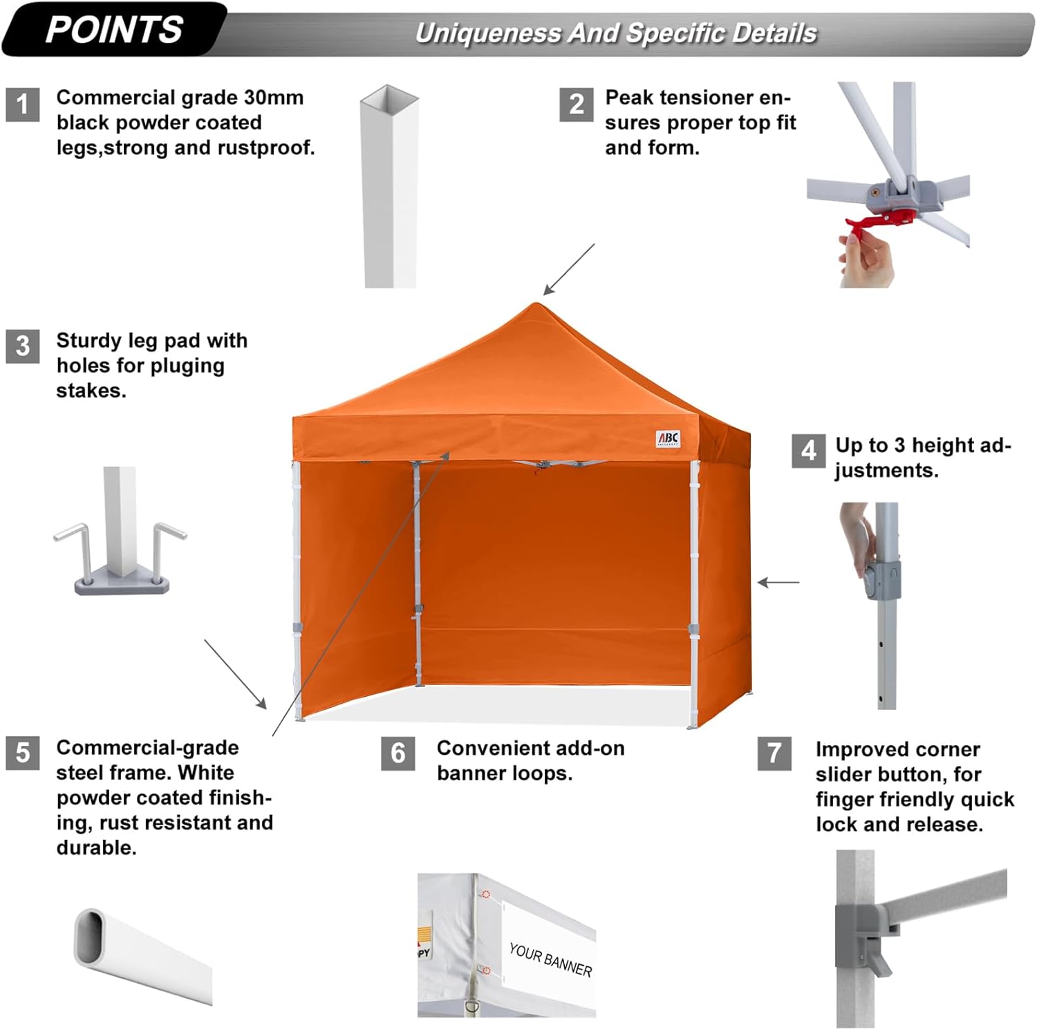 Easy Pop Up Canopy Tent 10×10 with Sidewalls