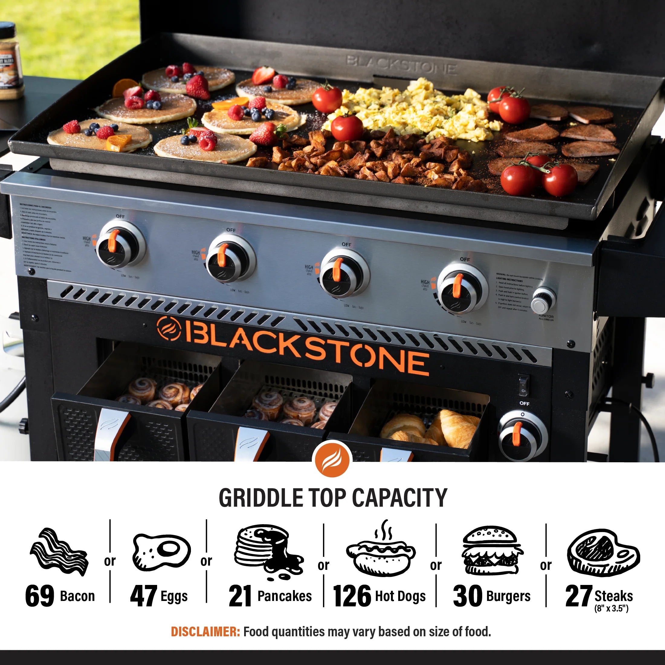 Blackstone 4-Burner 36′′ Propane Griddle with Air Fryer and Hood
