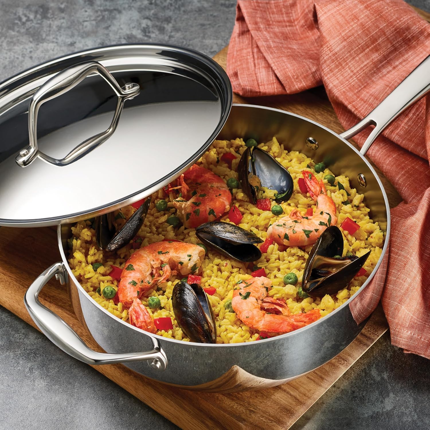 Tri-Ply Clad Stainless Steel 12-Piece Cookware Set