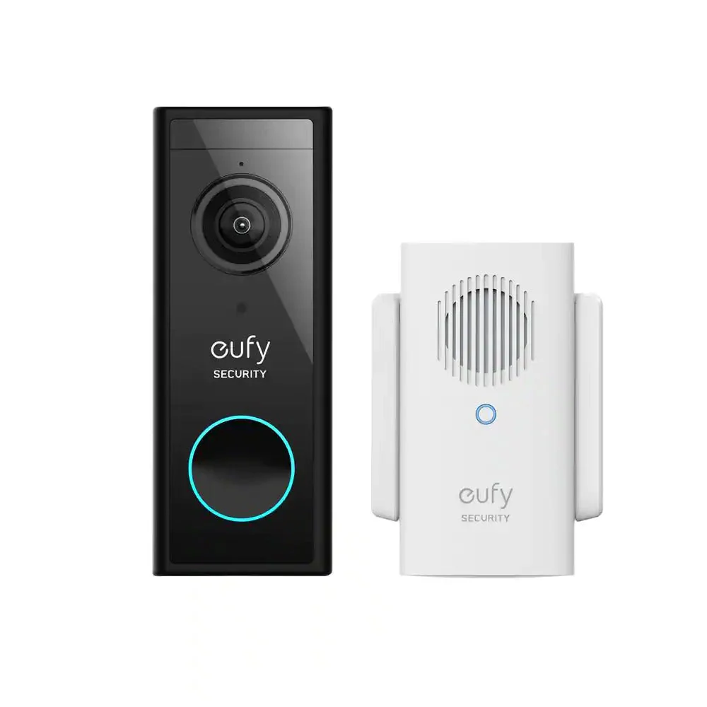 Security Video Doorbell 2K Wi-Fi Wireless Smart Video Camera with Chime – Black