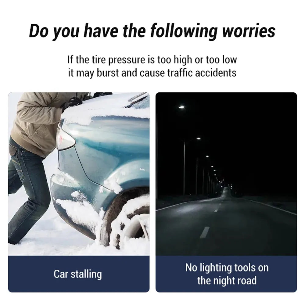 4 in 1 Car Jump Starter with 150PSI Air Compressor 1000A Battery (Up to 5.0L Gases Engines) 7500mAh Power Bank with