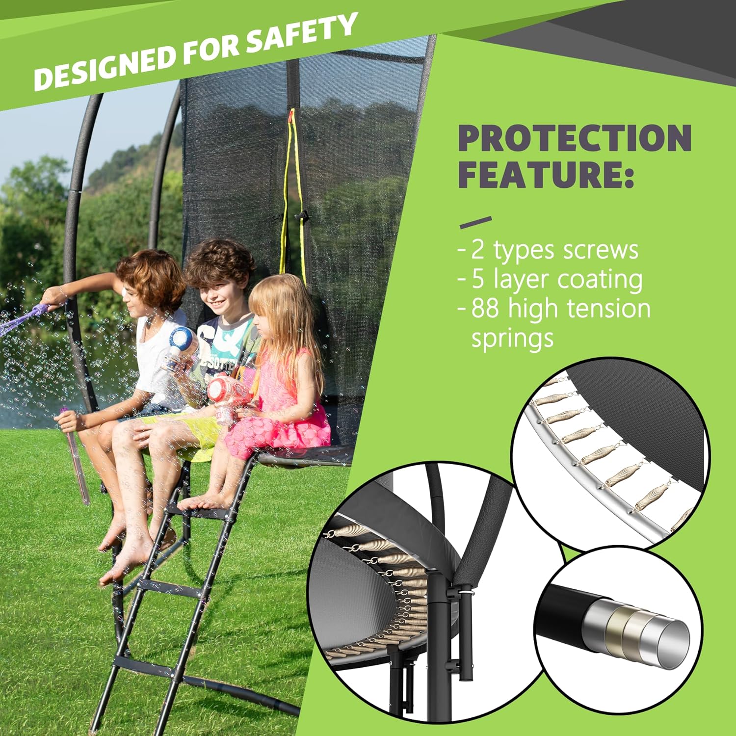 14Ft Trampoline with Safety Enclosure & Ladder