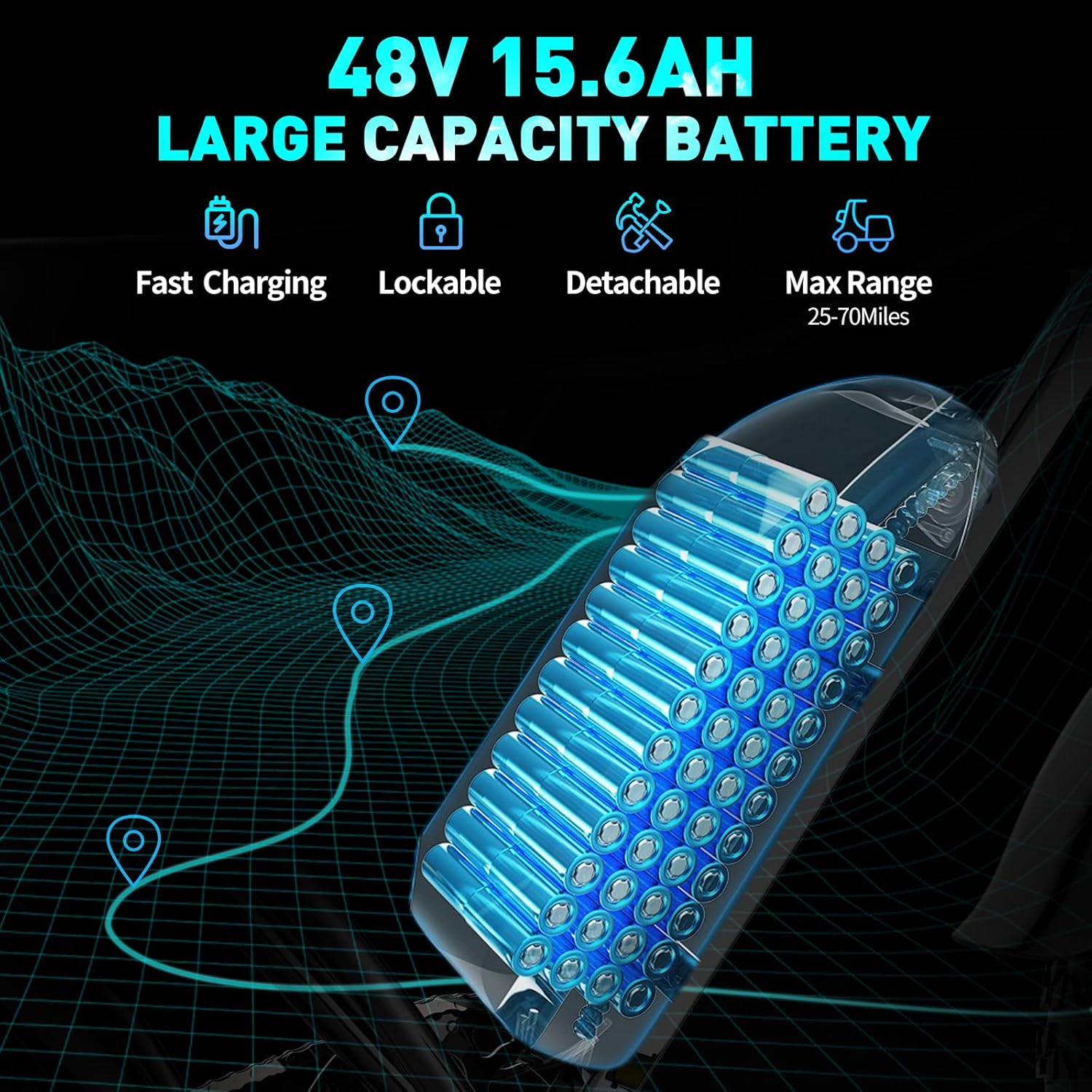 Electric Bike Q20, 2000W, 52V, 30-180 Miles