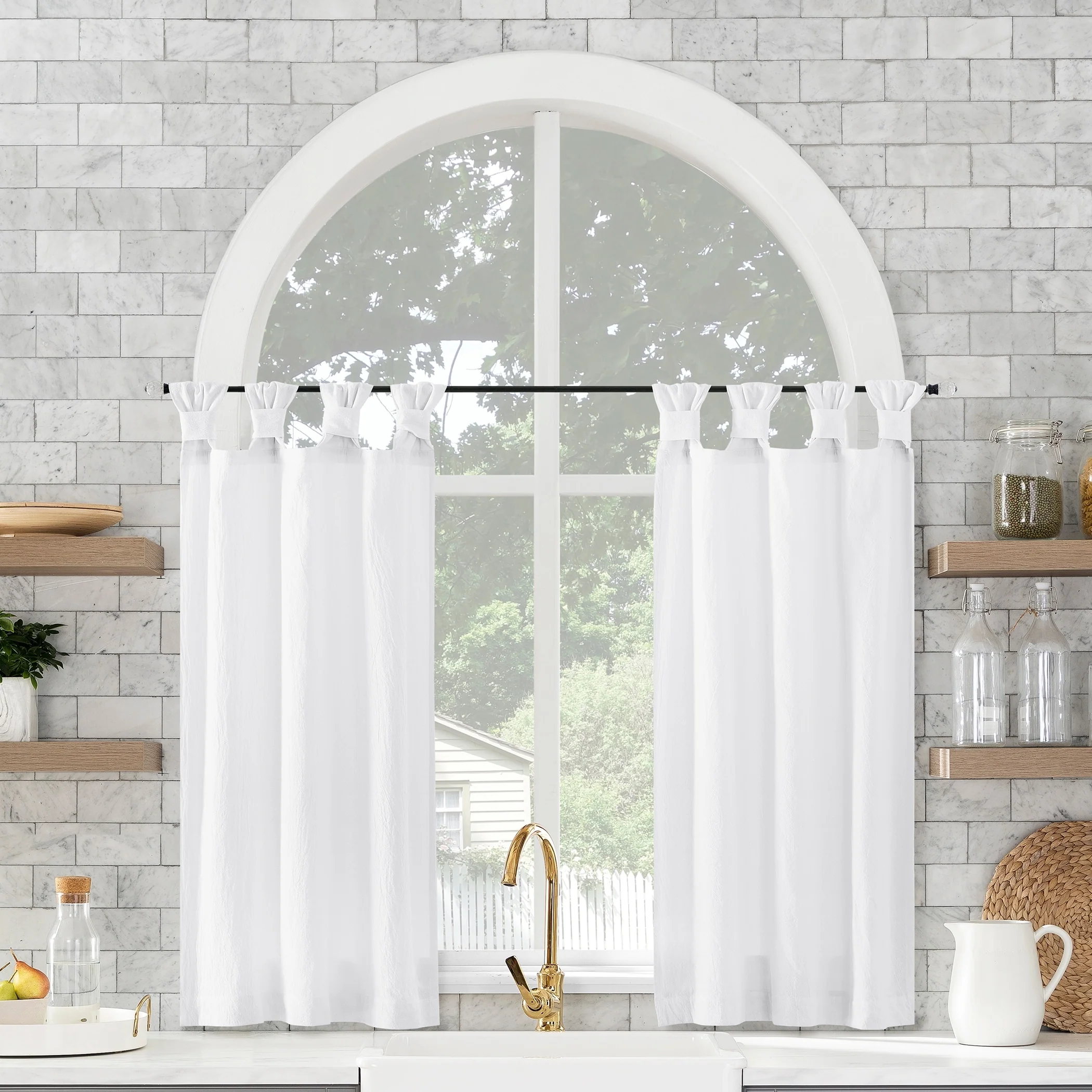 Archaeo Washed Cotton Twist Tab Cafe Curtain Pair