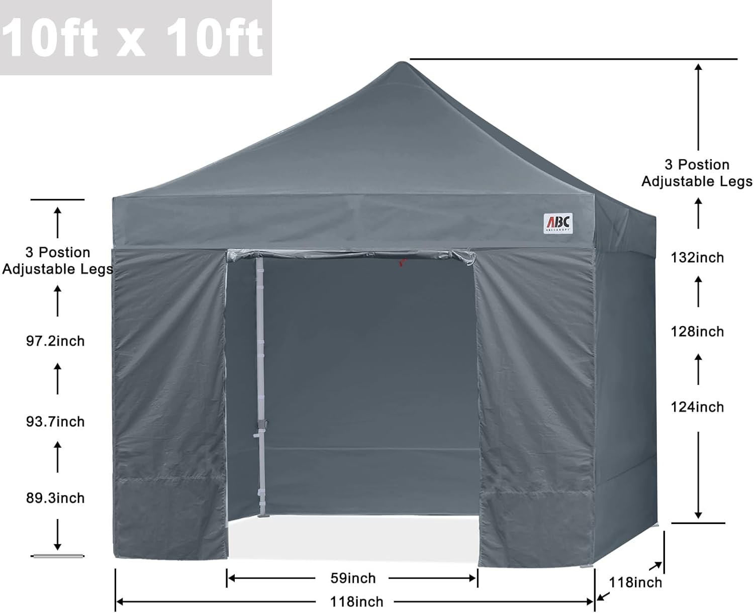 Easy Pop Up Canopy Tent 10×10 with Sidewalls
