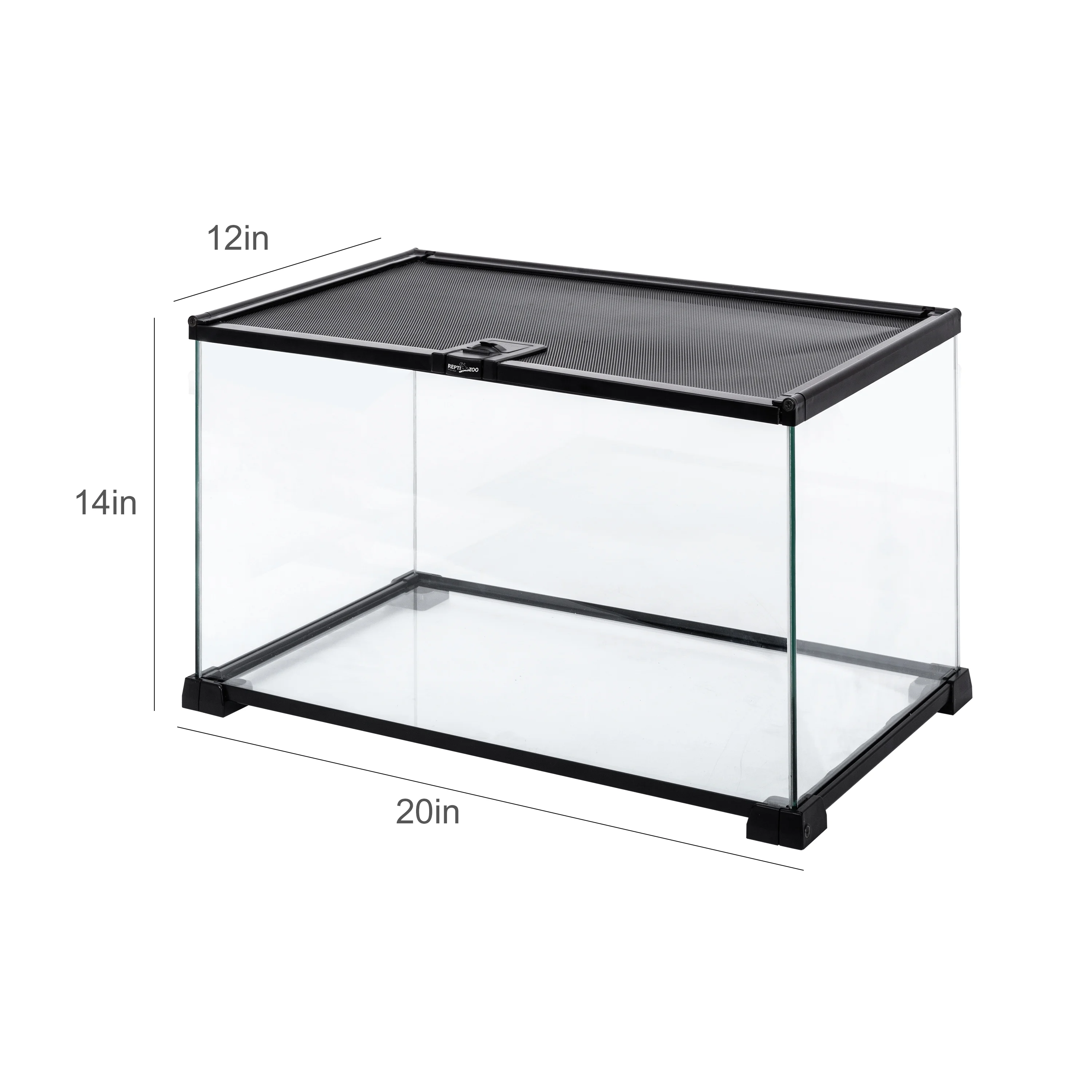 2026 REPTI-ZOO Knock-Down Mini Glass Reptile Habitat, 360 Rotation, 14.5 gallon, Easy Assembly