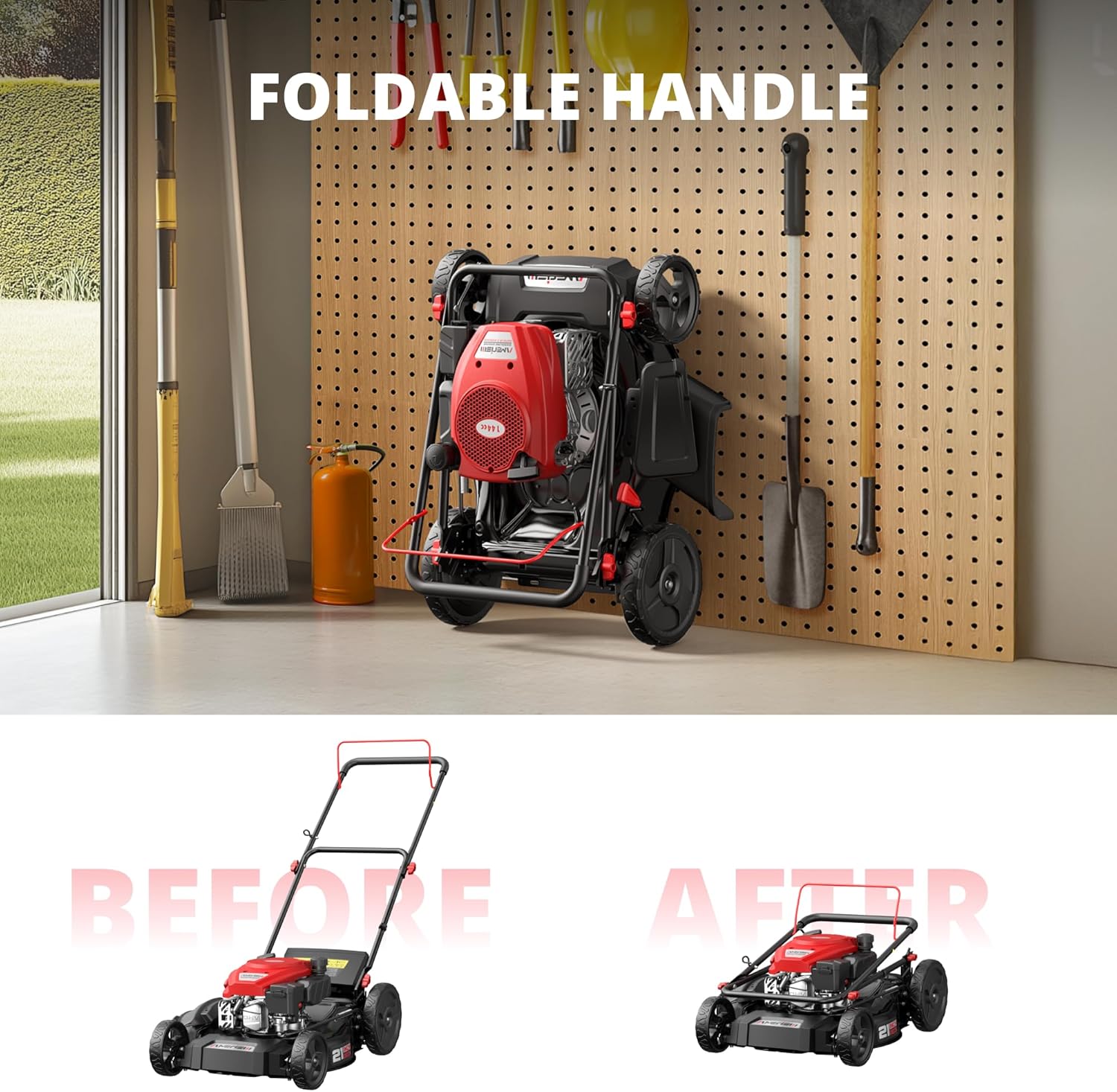 Gas-Powered Self-Propelled Lawn Mower 21′′ Deck