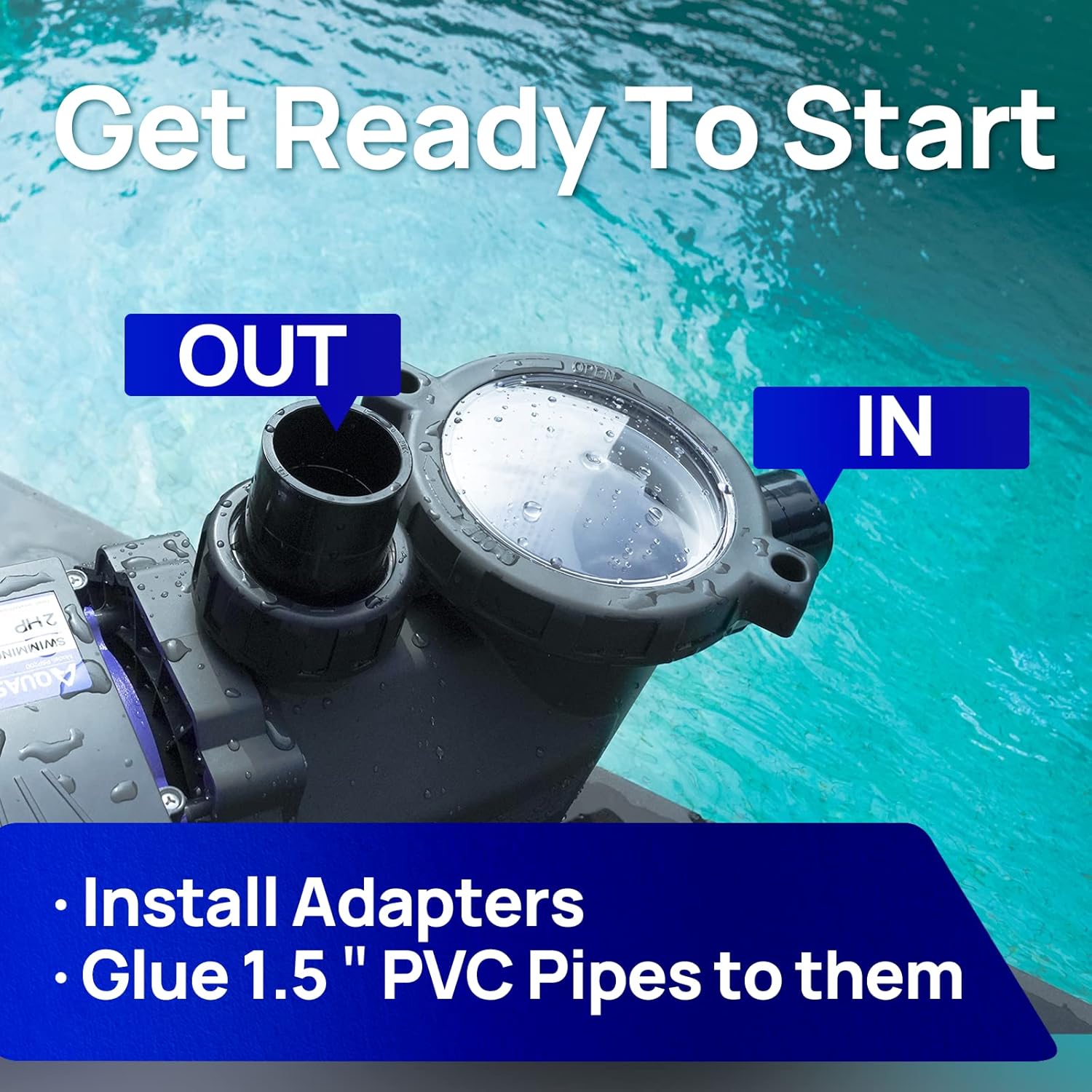 In/Above Ground Pool Pump, 2HP Single Speed, 8917 GPH