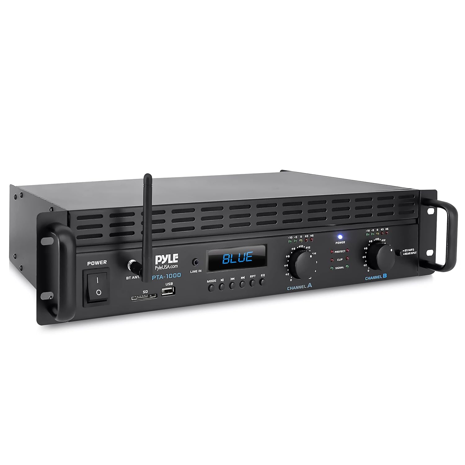 2026 2-Channel Bluetooth Power Amplifier - 2000W Bridgeable Rack Mount Pro Audio Sound Wireless Home Stereo Receiver w/TRS XLR Input,LCD, Bridge Mode, Cooling Fan - Entertainment Speaker System