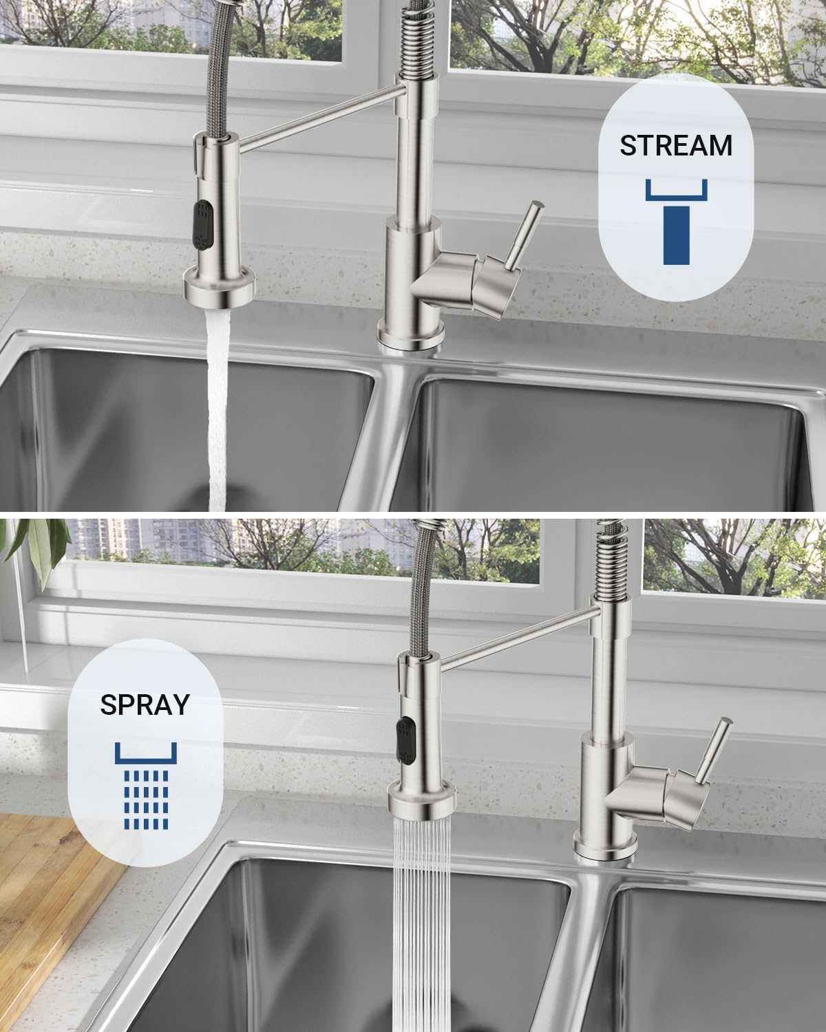 Black Touchless Kitchen Faucet with Soap Dispenser, Motion Sensor Activated Hands-Free Automatic Faucet for Sink with Pull Down Sprayer, Single Handle Smart Faucets for Kitchen Sink